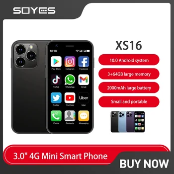 Мини-смартфон SOYES XS16 3.0 инча 4G LTE 3 GB RAM И 64 GB ROM Android 10,0 четириядрен 2000 mah Type C с две SIM-карти в режим на готовност е най-малкият телефон
