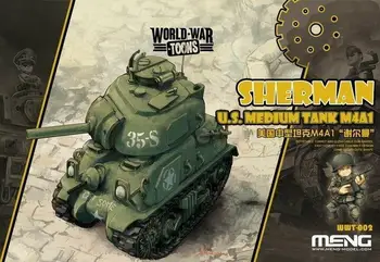 Модел Meng WWT-002 World War Toons Sherman АМЕРИКАНСКИЯ среден танк M4A1 Брониран пластмаса