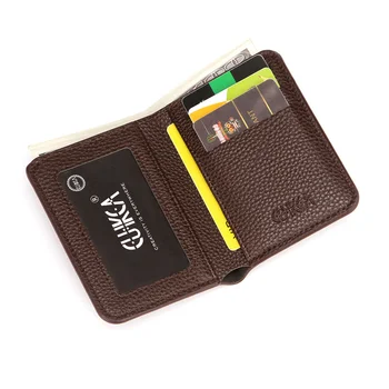 Мъжки портфейл от изкуствена кожа Тънък малък притежател на кредитна карта с изображение, личи Портфейл за монети