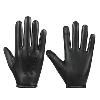 Мъжки ръкавици Кожени Зимни, есенни, за шофиране, топли тактически велосипедни ръкавици, черни ръкавици за спорт на открито, непромокаеми ръкавици за колоездене