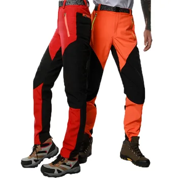 Мъжки тактически панталони с матово покритие-мека обвивка, туристически панталони за джогинг, дълги панталони Y2k, прави панталони с руното облицовка в стил мозайка