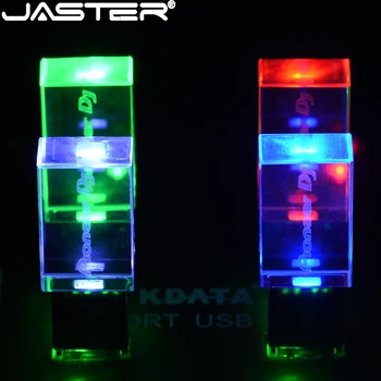 Нов USB устройство JASTER 2.0, 64 GB, 32 GB флаш памет 16 GB, crystal с цветен led подсветка, Карта 8 GB, 4 GB, Карта памет с потребителски логото.