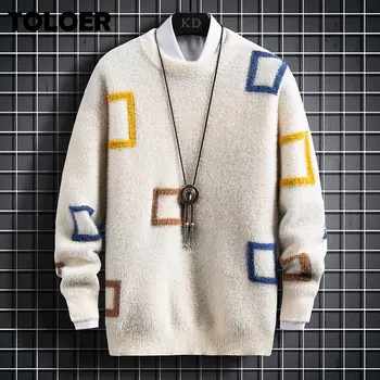 Нов Зимен вълнен пуловер, с високо качество, мъжки Дебел топъл пуловер, мъжки пуловери, блузи, запазването на топлина, Моден трикотаж