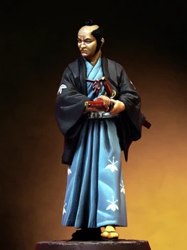 Новият самурай в разглобено формата на 1/32 54 мм, късен период Муромати, 54 mm Комплект от смола, играчки за diy, небоядисана комплекти