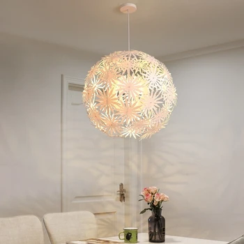 Окачен лампа за съвременно изкуство, Творчески Сферична декор под формата на маргаритка, Вътрешно осветление, дневни, спални, Нощни Полилей, Крушка за трапезария