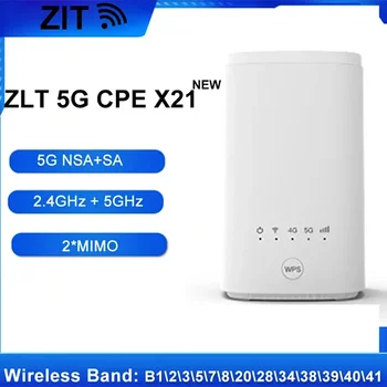 Отключване на ZLT X21 5G CPE Вътрешен Път Под 6 Ghz НСА + SA Мрежа Wifi Ретранслатор Удължител Безжичен Рутер С вашата СИМ-Карта Gigabit Router