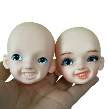 Практикувайте грим главата, Усмихнато лице, 1/6 стоп-моушън главата Bjd, аксесоари за главата ръчно изработени кукли, 30 см, детски играчки, подарък за момичета