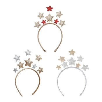Превръзка на главата под формата на петолъчна звезда YIYI, панделка за коса, за карнавални представления за деца и възрастни