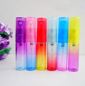 Преносим мини-парфюм за еднократна употреба обем 6 х 5 мл, цветни стъклени Празни флакона спрей за еднократна употреба