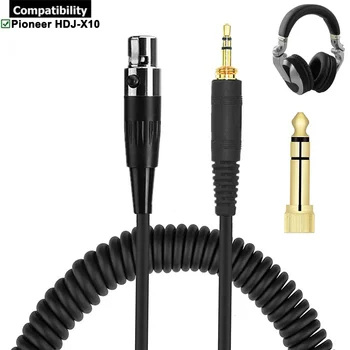 Преносим удължител пружинен кабел Mini XLR с 4 контакти 6,35 мм за слушалки на Pioneer HDJ-X10 DJ