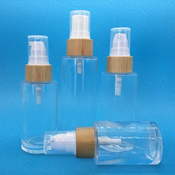 Прозрачна стъклена бутилка от 30 МЛ, 50 МЛ, 100 МЛ, 120 МЛ, Спрей-лосион, серум, помпа за Еднократна употреба, бутилки за козметични опаковки за пътуване