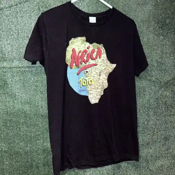 Реколта черна тениска Y2K Toto Africa, тениски L Pop Rock Band
