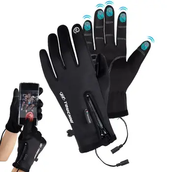 Ръкавици С топъл За Мъже И Жени, Мотоциклетни Ръкавици Със Сензорен екран, Зареждащи се чрез USB, Зимни Ръкавици С нагревател За Ръце, Зимните Топлинни Ръкавици