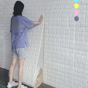 Самозалепващи се тапети Твърди водоустойчиви тухли 3D стикери за стена Дневна Спалня Декорация на дома