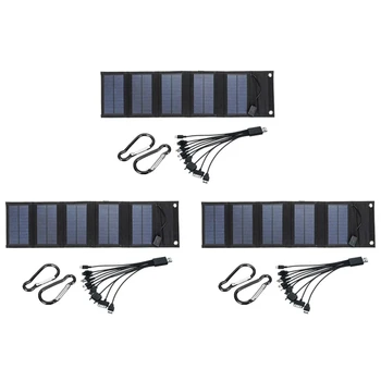 Сгъваема USB-слънчеви панели с мощност 3X12 W, Преносим Складное Водонепроницаемое зарядно Устройство за слънчеви батерии