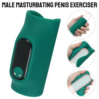 Секс-Мощна машина за мъже, симулатор за забавяне на пениса, секс играчки, вибратори, мъжки мастурбатор за възрастни, Масажор за стимулация на пениса