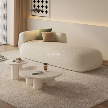 Скандинавски модерен диван от поролоновой гъба, двустаен, Обзаведен хол от бялата овча вълна, Директен диван за четене, Необичаен Дизайн Канапета, мебели за дома