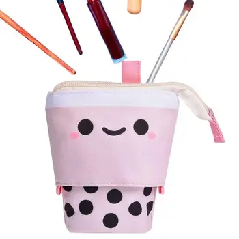 Сладък Телескопична чанта за писалки с мляко чай, калъф за писалки и моливи, поставка за химикалки, Кутия за писалки, Чанта за канцеларски материали
