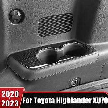 Стъкла От Неръждаема Стомана Трехрядный Вратата Подлакътник на Кутията Чаша Тампон Рамка Аксесоари За Toyota Highlander Kluger XU70 2020 2021 2022 2023