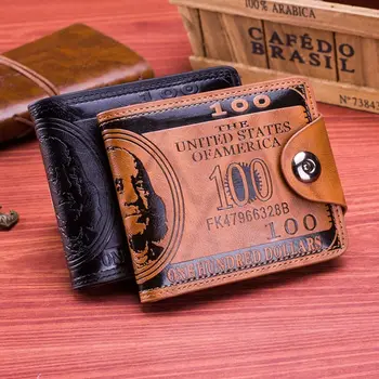 Чантата с петна долара от изкуствена кожа, Ретро Магнитна обтегач, държач за фотокарточек с модел на щатския долар, дамски портфейл за монети с голям капацитет