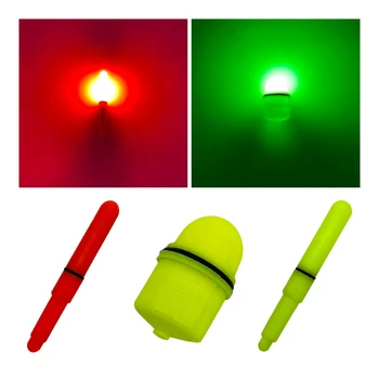 червено-зелено оцветен риболовна електронна светещ пръчка glow stick гаф за нощен риболов light stick аксесоари за оборудване за риболов на плувка